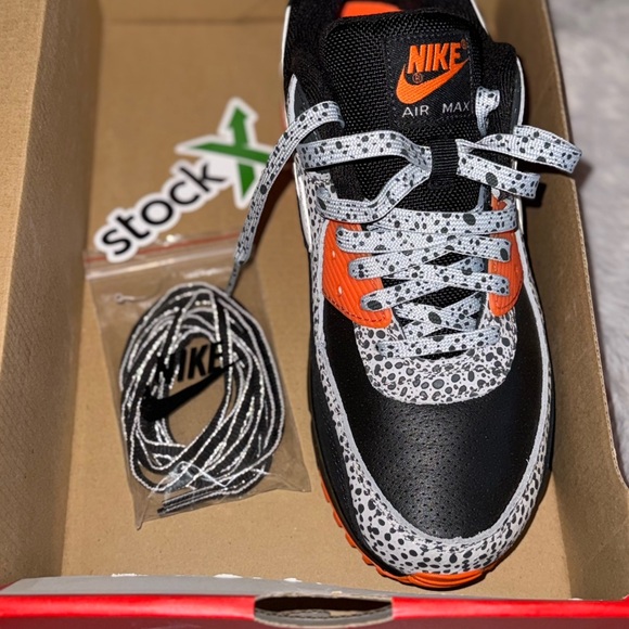 Nike Air Max 90 Safari Black Orange DA5427-001 Men's Size 8 used like new 10/10 - Picture 3 of 9